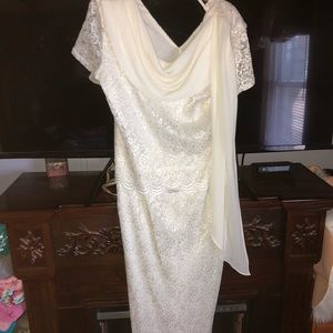 Beautiful lace formal dress with elegant scarf